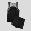 INCERUN Two Pieces Men Mesh Sheer Sleeveless Tank Tops and Shorts Sport Home Outfits Sets