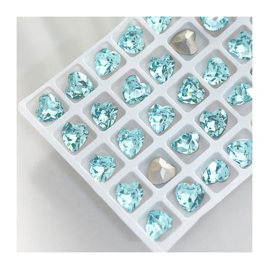 1 Pair 3D Rhinestone Nail Art Charm Light Sea Blue Geometric Faux Crystal Nail Design Jewelry DIY Crafts Nail Decoration