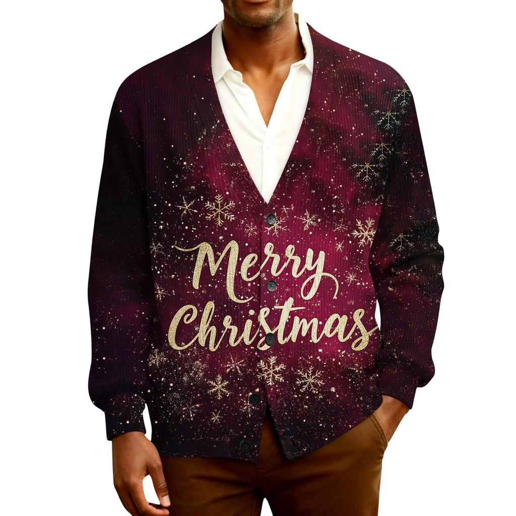Men's Ribbed Knit Long-Sleeve Cardigan