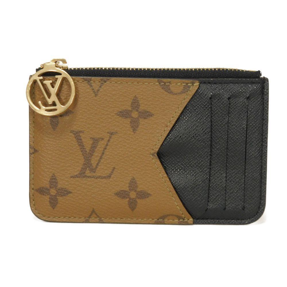 Used 12564 Card Case Porte Carte Romy M81912 7943 Current LV Circle RFID IC Chip Monogram Reverse Brown Unisex from