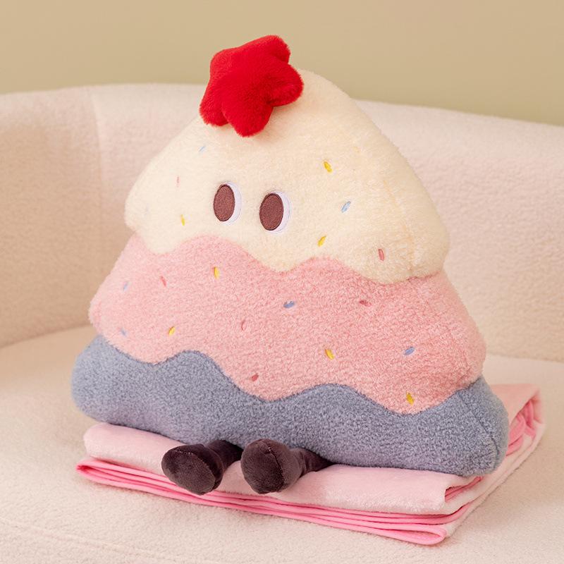 Girl Heart Soft Cake Tree Pillow Blanket Plush Toy Pine Tree Doll Girl Office Nap Blanket Rag Doll