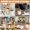 Haowanww 4 st Silikon Pennställ För Skrivbord Pennkruka Vit Penn- och Blyertshållare Fyrkantig Blyertsorganisatör Pennmugg Sminkborstförvaring
