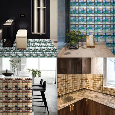 10PCS Self-adhesive Bathroom Kitchen Decor Home Wall 3D Tile Sticker
