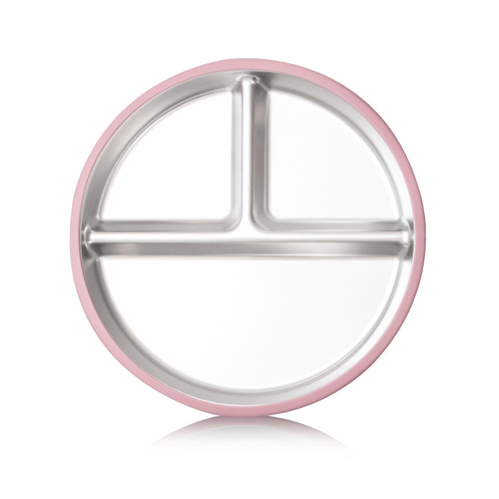 Edelstahl Kinder-Essgeschirr mit Anti-Rutsch-Silikon-Saugfuß & Besteck