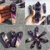 Natural Dreamy Amethyst Smoking Pipes Elegant Quartz Crystal Point Obelisk Wand