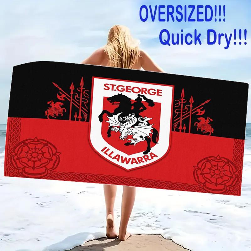 St George llawarra Print Beach Towel, Large Soft Quick Dry Towel for Beach Camping Swimming
