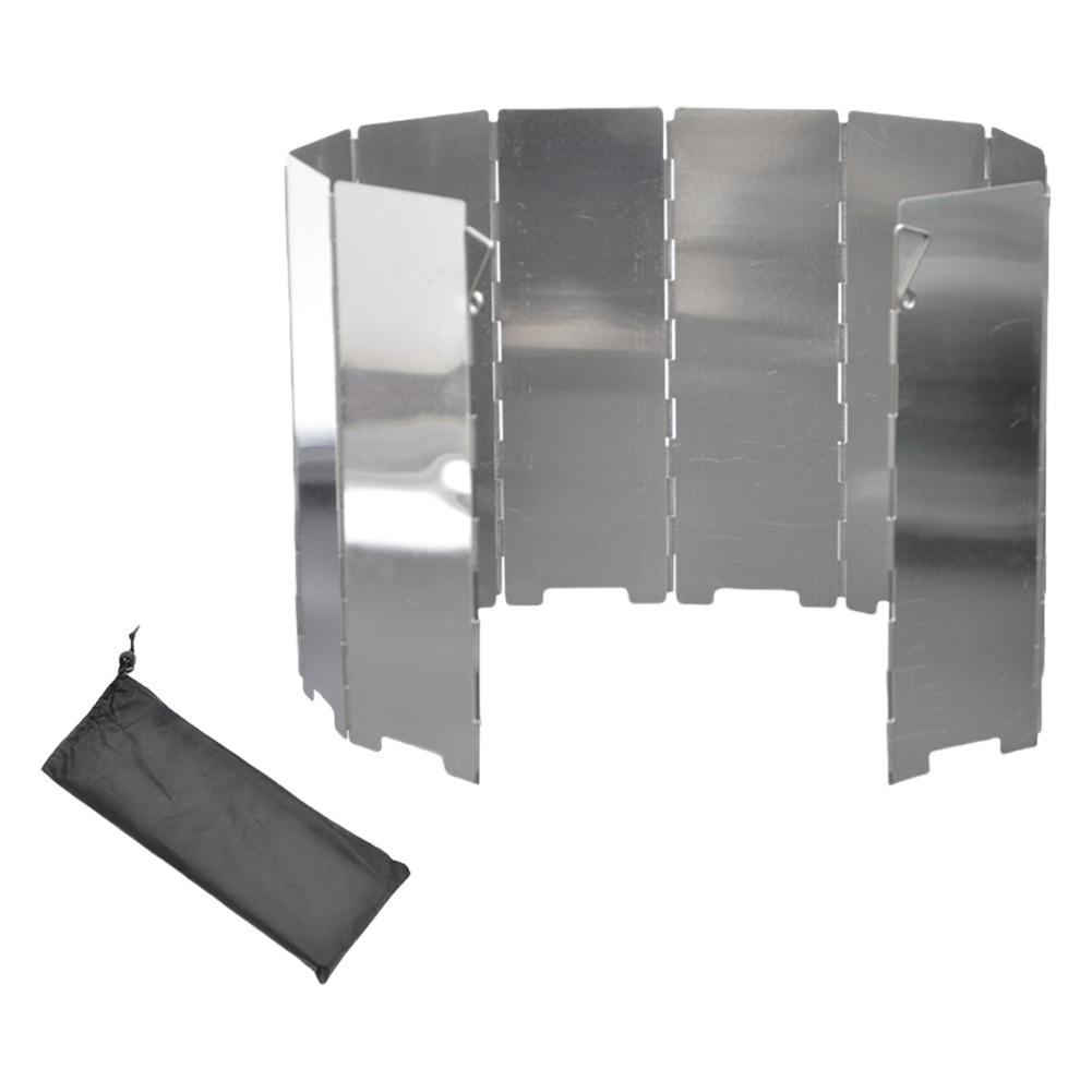 10 Plates Gas Stove Wind Shield Aluminum Alloy Foldable Wind Screen BBQ Gas Burner Windproof Screen Guard Wind Shield Deflector