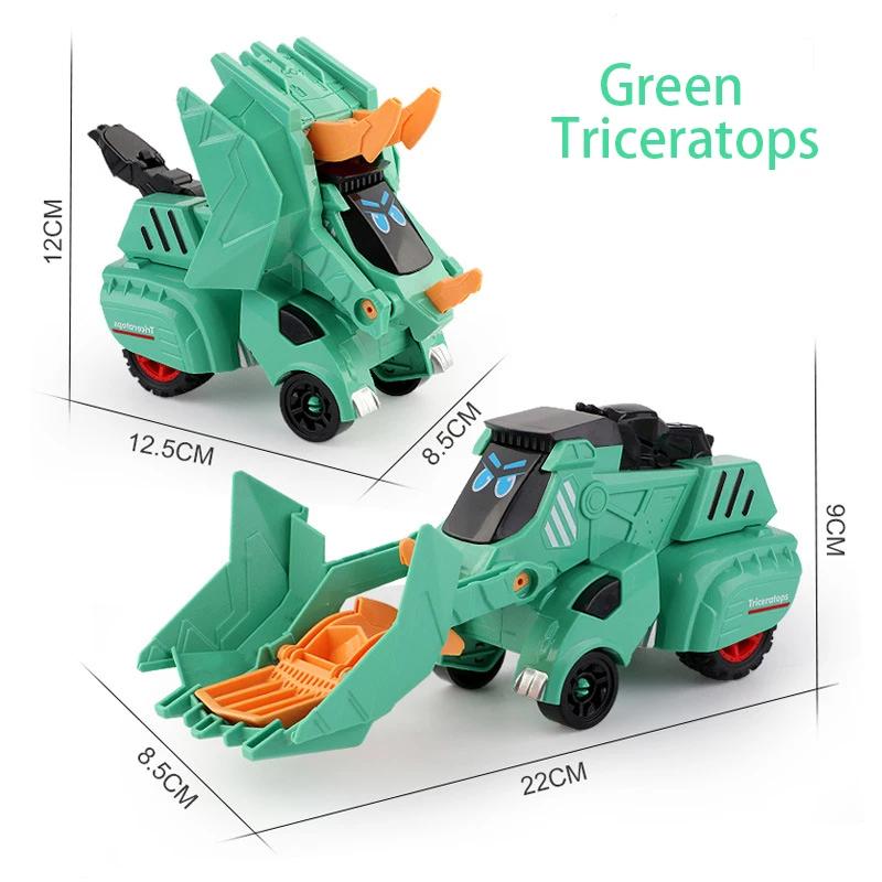 2 In 1 Dinosaur Collision Deformation Inertia Car Racing Boy Tyrannosaurus Rex Toy Car Deformation Engineering Car Birthday Gift