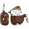 Hiram Full Grain Leather AirPods 4 Case Cover, Wireless Bluetooth Earphone Protective Holder Compatible with Airpods 4th Generation 2024, with