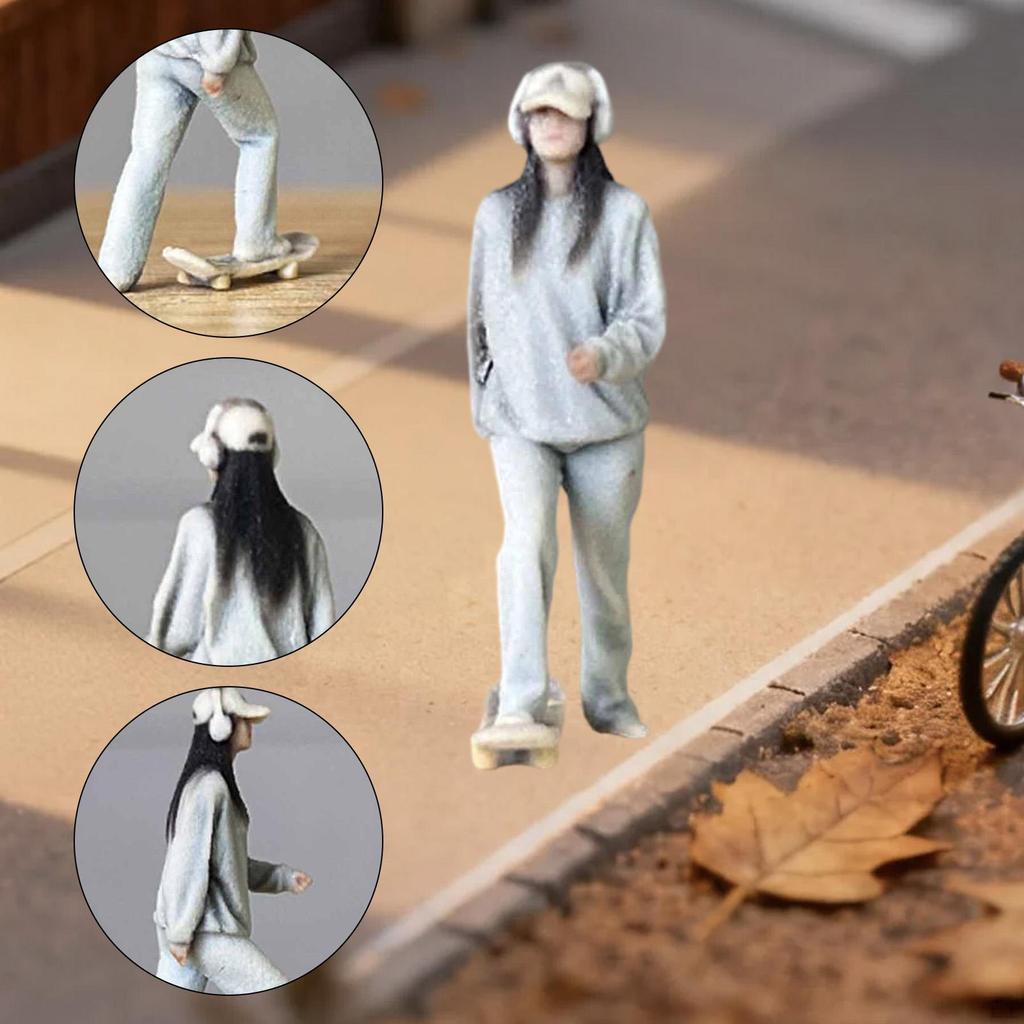 1:64 Scale Miniature Girl Figure People Sturdy Collection Tiny Model Painted for