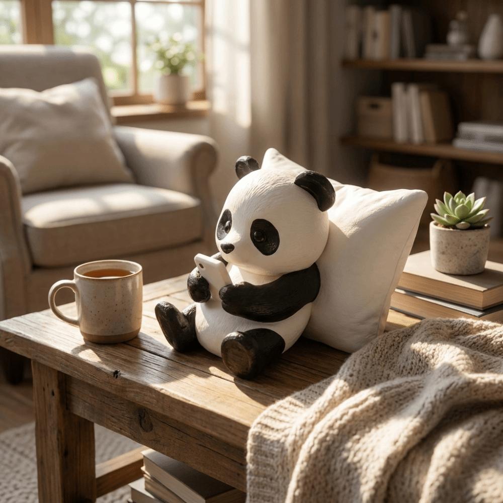 Creative Lazy Panda Figurine Simulated Panda Statue Desk Decoration Animal Model  Home Desk