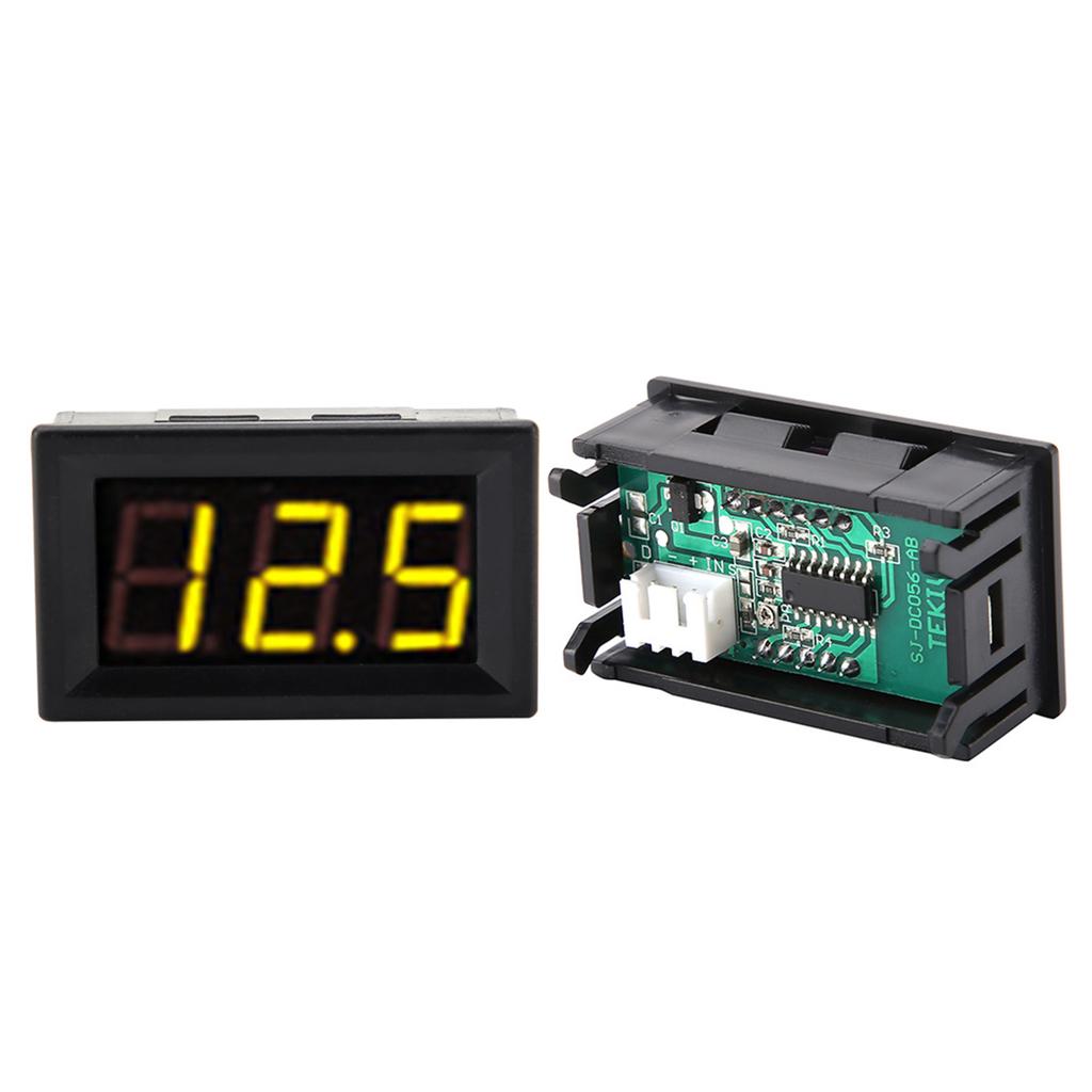 0.56" 3 Wire Digital LED Voltmeter Voltage Meter Panel with Reverse Protection DC0100V (Yellow