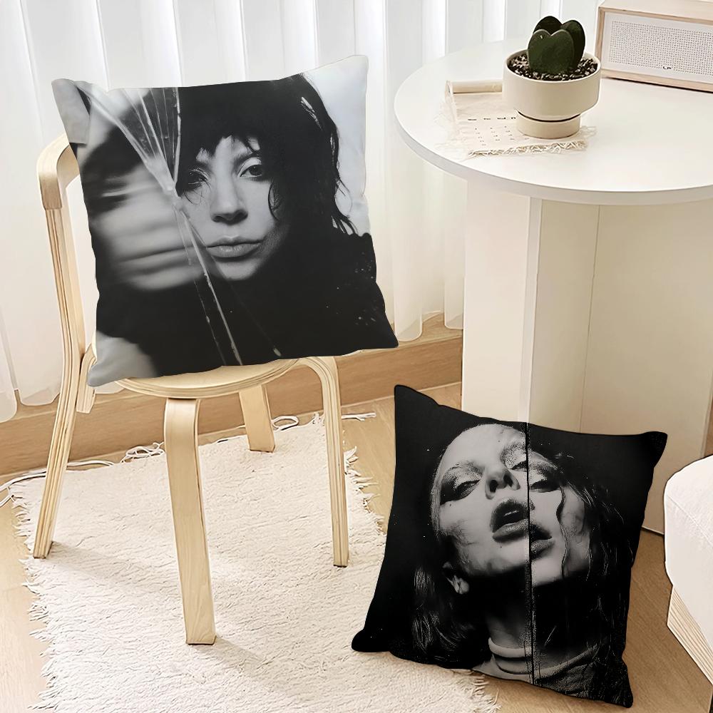 Singer L-Lady G-Gaga M-Mayhem Cushion For Bedroom Car Coffee Shop Room Soft And Living Room Sofa Decorative Pillow Cover Case