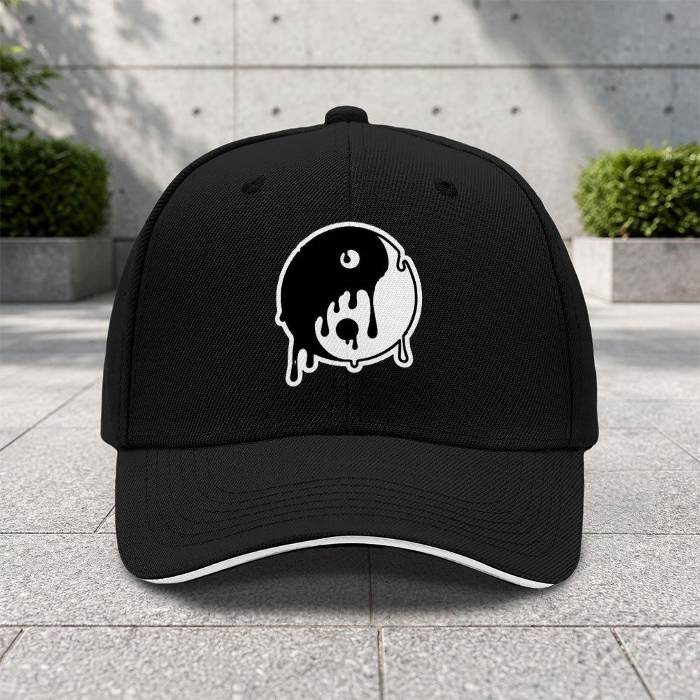 1pc Lava Tai Chi Adjustable Sandwich Baseball Cap Trendy Printed Craft Suitable For Outdoor Sports And Camping Enthusiasts