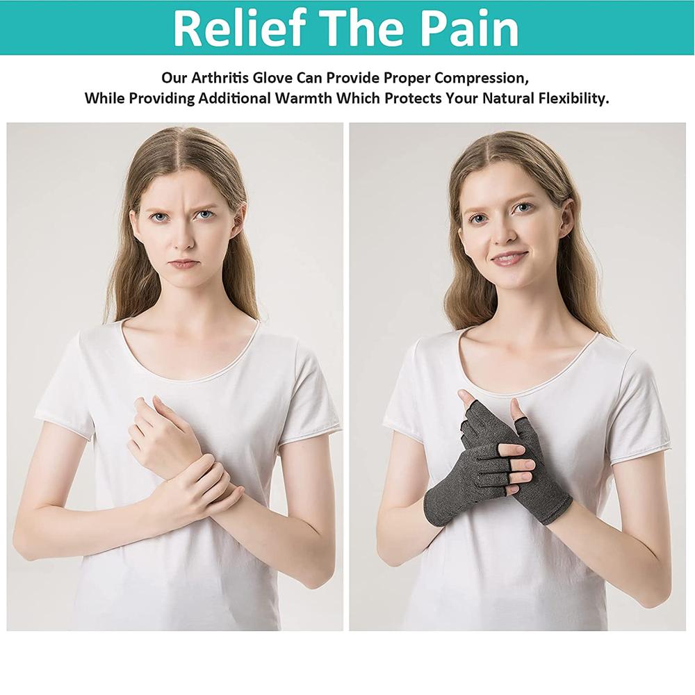 1Pair Arthritis Gloves Touch Screen Therapy Compression Gloves For Joint Pain Relief Winter Warm Hand Support