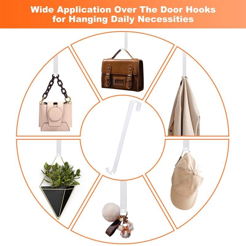 Christmas Front Door Hook 38cm Nail-Free Metal Ornament Long Hook Halloween Single Hook Decorative Garland Door Hanger