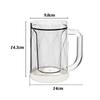 Beverage Coffee Ice Cups Reusable Interlayer Beer Chilled Ice Glass Cup   Refrigerator Cooling Freezer Drinks Mugs for Party Bar