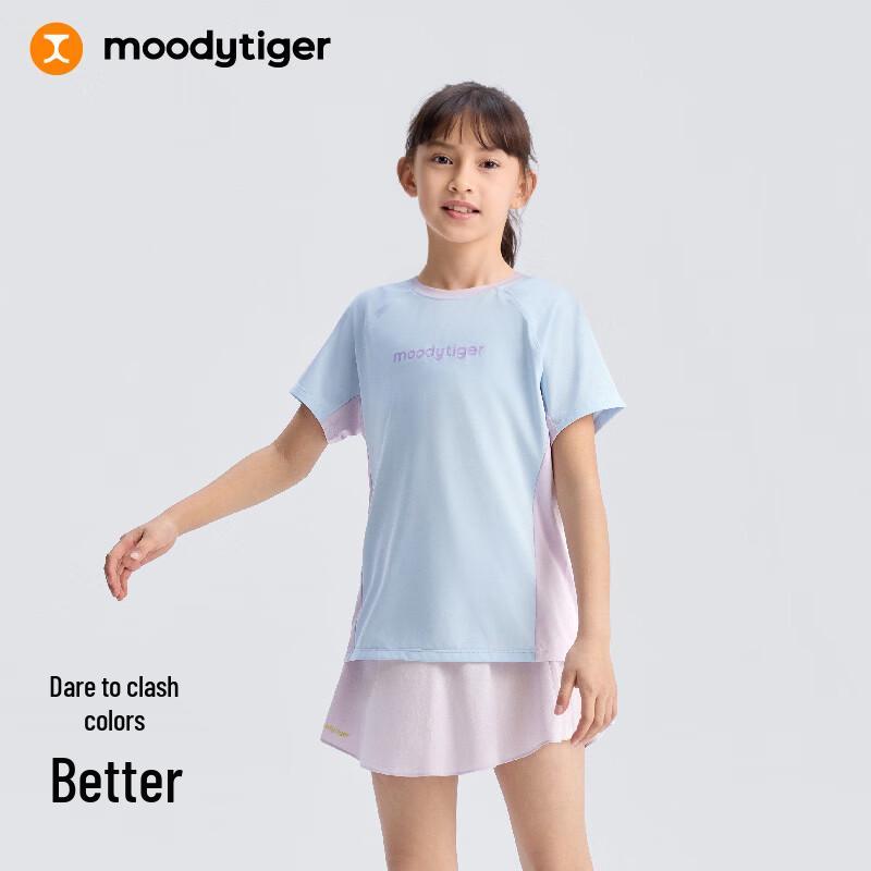 Девочковая футболка Moodytiger с цветовыми блоками, с коротким рукавом 110