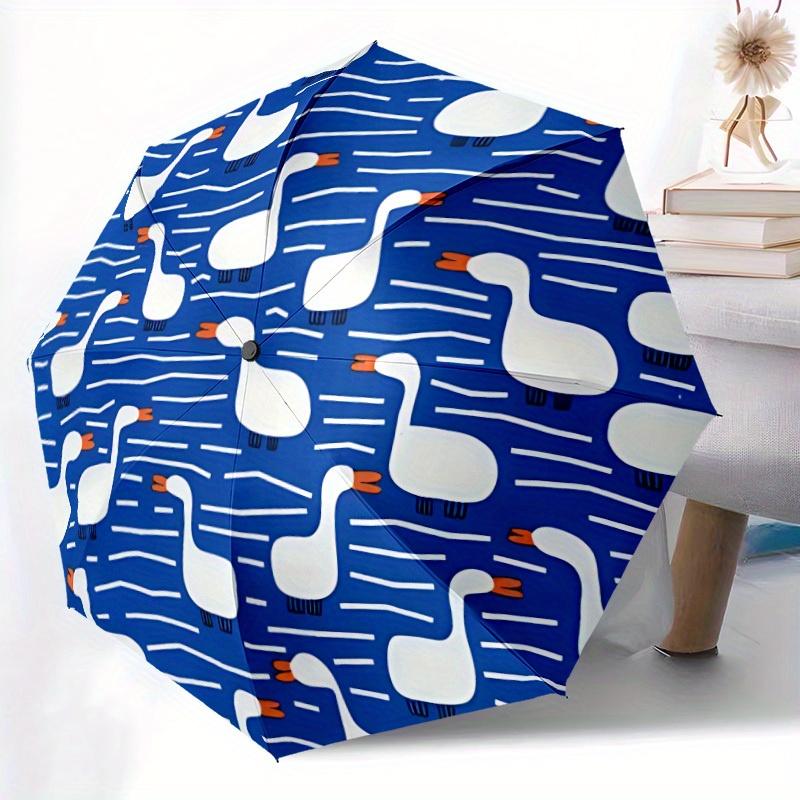 1pc Geese Pattern Automatic Open/Close Umbrella, Portable Folding Umbrella for Travel, Themed Events, It is suitable as a gift for various festivals,