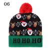 LED Christmas 3D Embroidery Image Unisex Winter Beanie Cap with Light Up Colorful LEDs for Beach & New Year