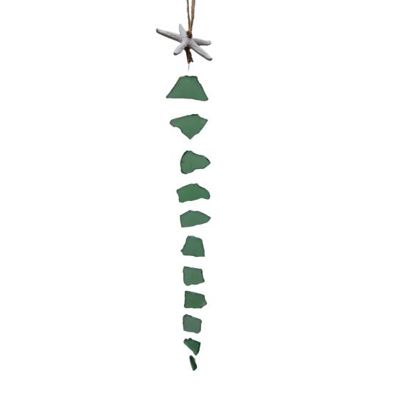 Sea Glass Wind Chime Handmade Hanging Ocean Style Wind Chime for Outside Garden A
