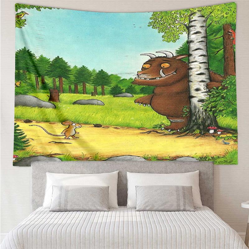 Arazzo con Stampa del Gruffalo, Sfondo, Montaggio Facile, Ideale per Camera da Letto, Ufficio e Soggiorno, con Decorazione Estetica da Appendere alla Parete.