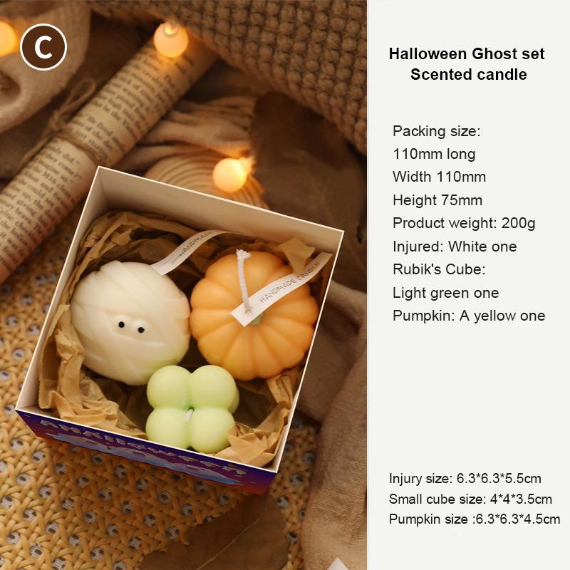 Christmas Halloween Decor Gift Home Fragrance Aromatherapy Cute Scented Candles 3Pcs Set