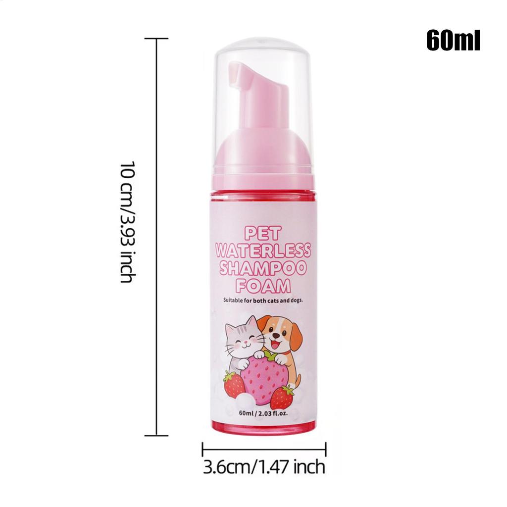 Shampoo per Conigli 60ml Mousse Detergente Senza Risciacquo per Porcellini d'India Schiuma Detergente per Piccoli Animali per Ricci Hamster Planeatori dello Zucchero