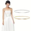 Elastic Gold Sliver Chain Belts for Women Girls Waist Silver Metal Waistband Leaf Stretch Golden Belt Dress Skirt Riem SKinnny