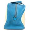 HERMES Victoria 43 Boston Bag Hand Bag Toile H / Leather Blue gene blue/Beige