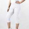 Pantaloni Capris da Donna Taglie Forti a Coste Elasticizzati Corti Comodi con Design Pull-On