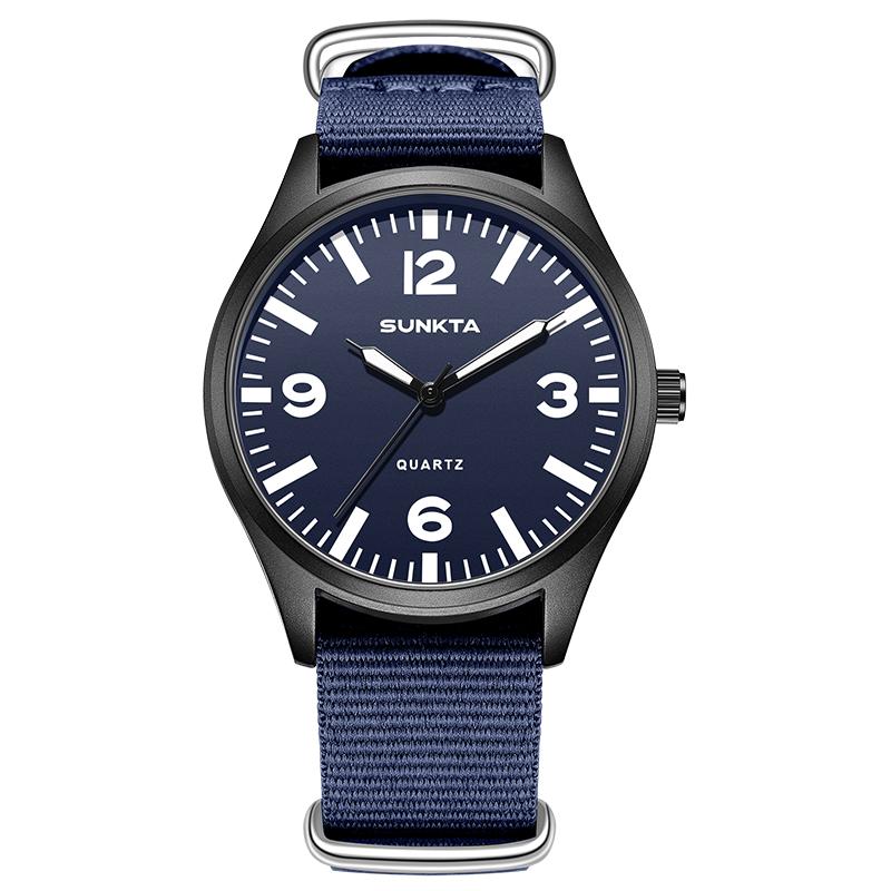 SUNKTA mens wristwatch nylon casual business waterproof clock luminous simple quartz Men's Fashion Watch relogios masculino
