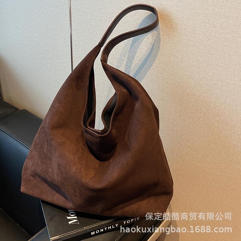 Maillard Tote Bag Women's 2025 New Large-capacity Commuter Bag Summer High-end Matte Retro Shoulder Bag