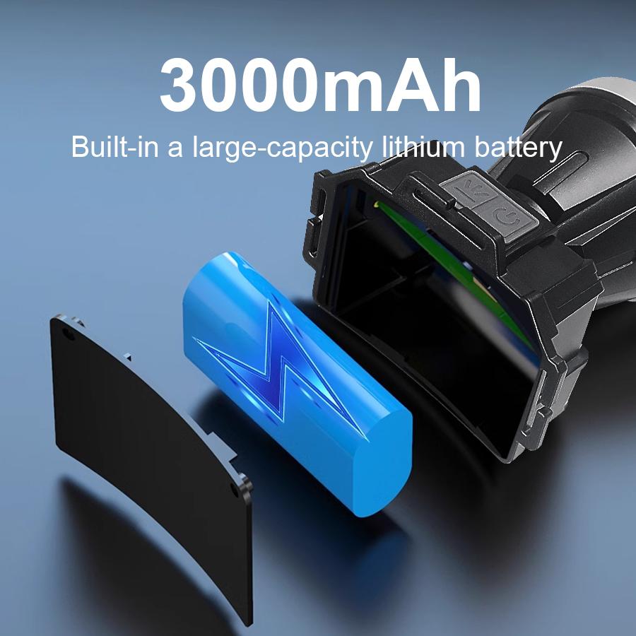 Supersterk XPG LED Hodelykt Kraftig Spotlys Hodelykt Lys med Innebygd batteri for Fiske Camping Lanterne