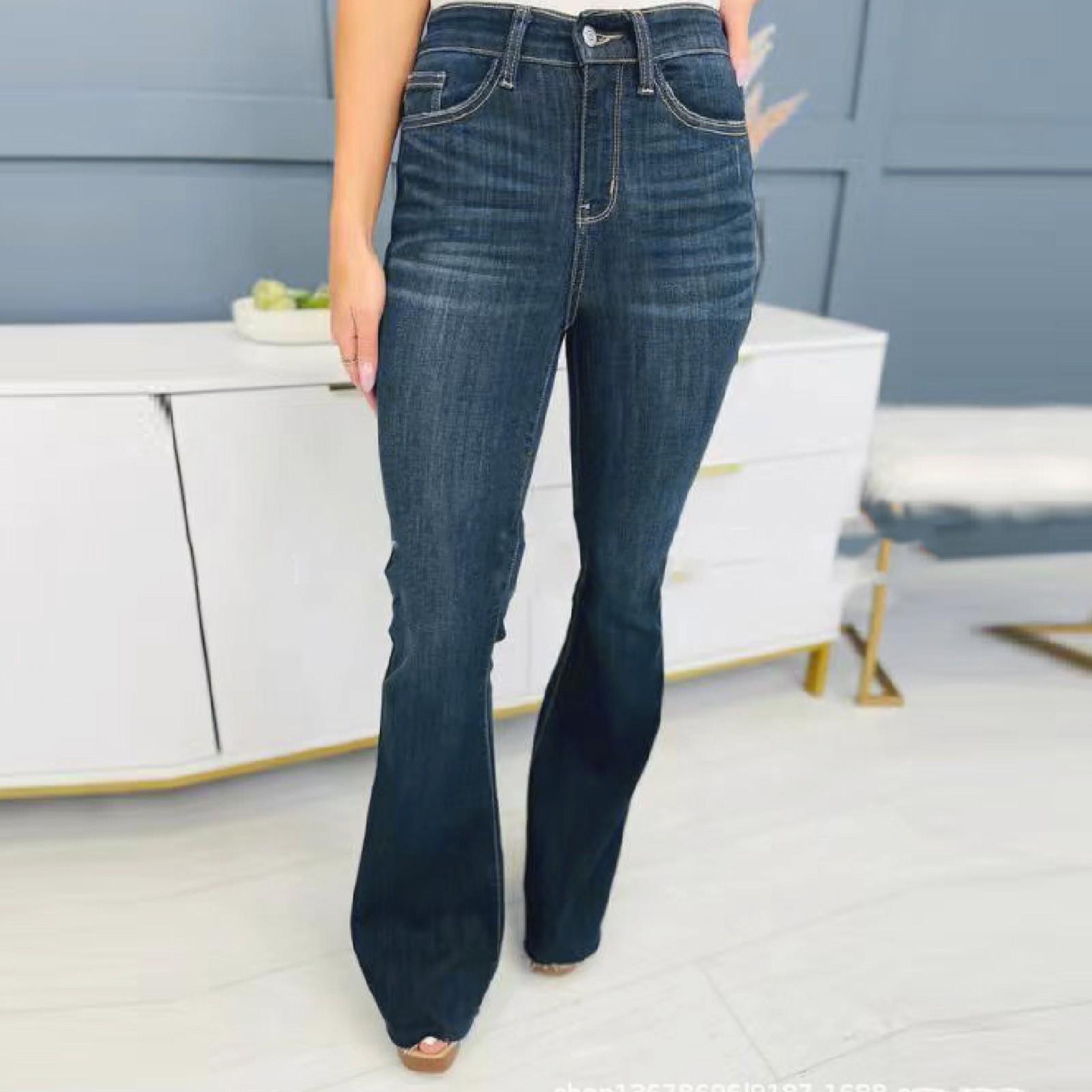 

Женские брюки, джинсы свободного кроя с множеством карманов, эластичные джинсовые брюки с карманами, брюки XL