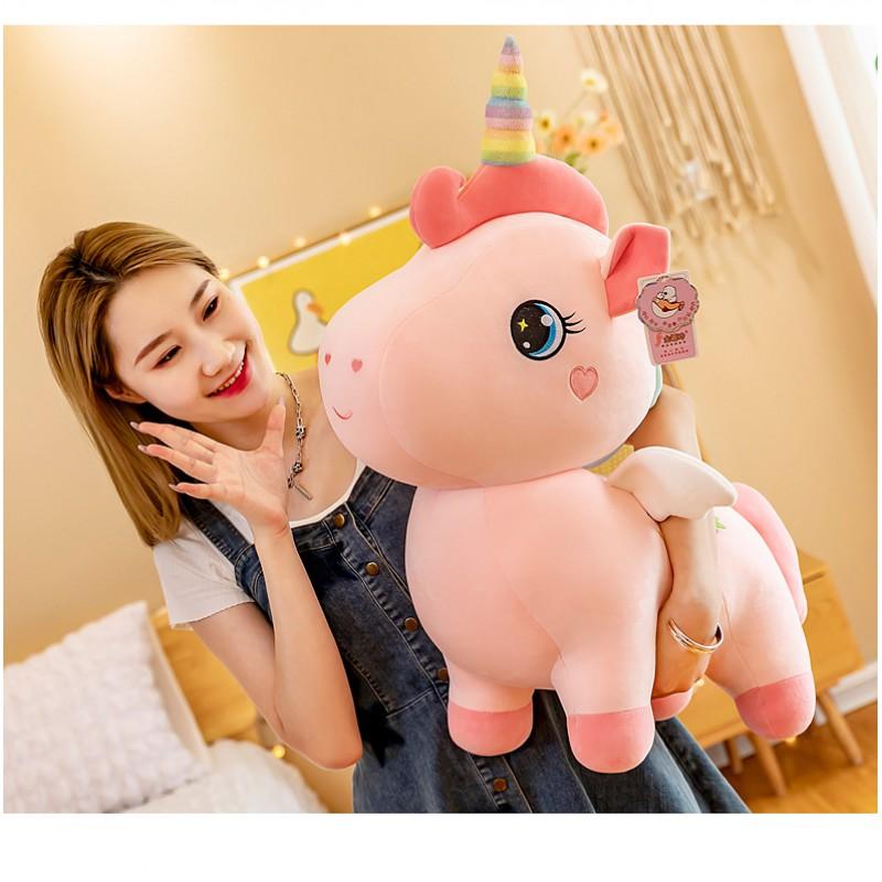 Plush Unicorn Toy Kids Birthday Gift Soft Stuffed Animal Pillow 32-75cm PP Cotton Filled