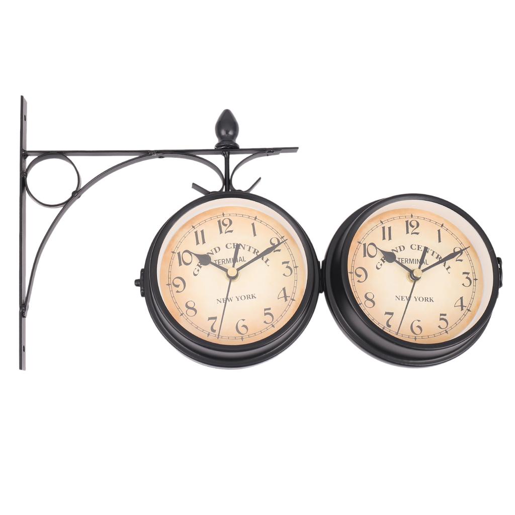 Good-European-Style Double-Sided Wall Clock Creative Classic Clocks Monochrome