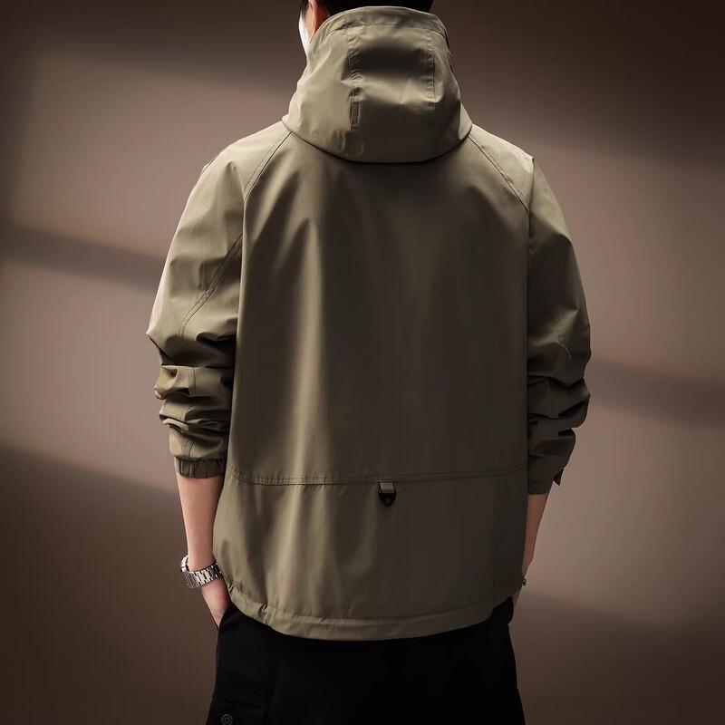 Giacca a vento con cappuccio da lavoro stile americano premium da uomo
