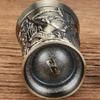 Vintage Grail, Alloy Relief Carved Pharaoh Drinking Tumbler, European Portable Mini Vodka Cup, Wine Cabinet Home Decoration,1pcs