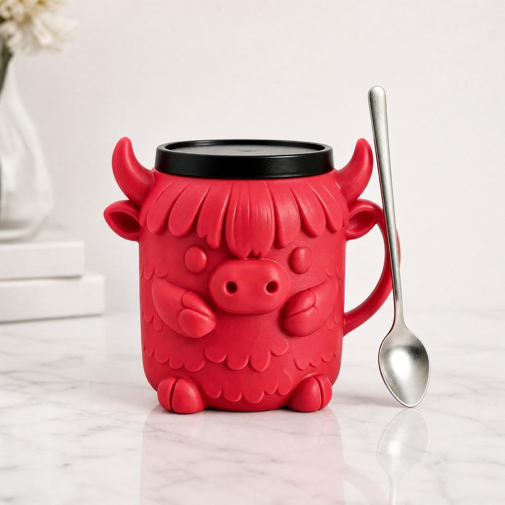 Cow Ice Cream Cup Holder Stand - Novelty Cup Rack for Kitchen Counter Storage