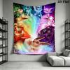 Pokmon Eeveelutions Tapestry Wall Tapestry Wallmounted Background Cloth Background Cloth Soft Atmospheric Background Cloth