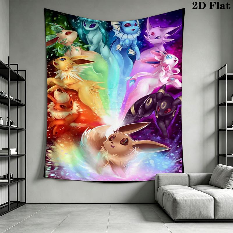 Pokmon Eeveelutions Tapestry Wall Tapestry Wallmounted Background Cloth Background Cloth Soft Atmospheric Background Cloth