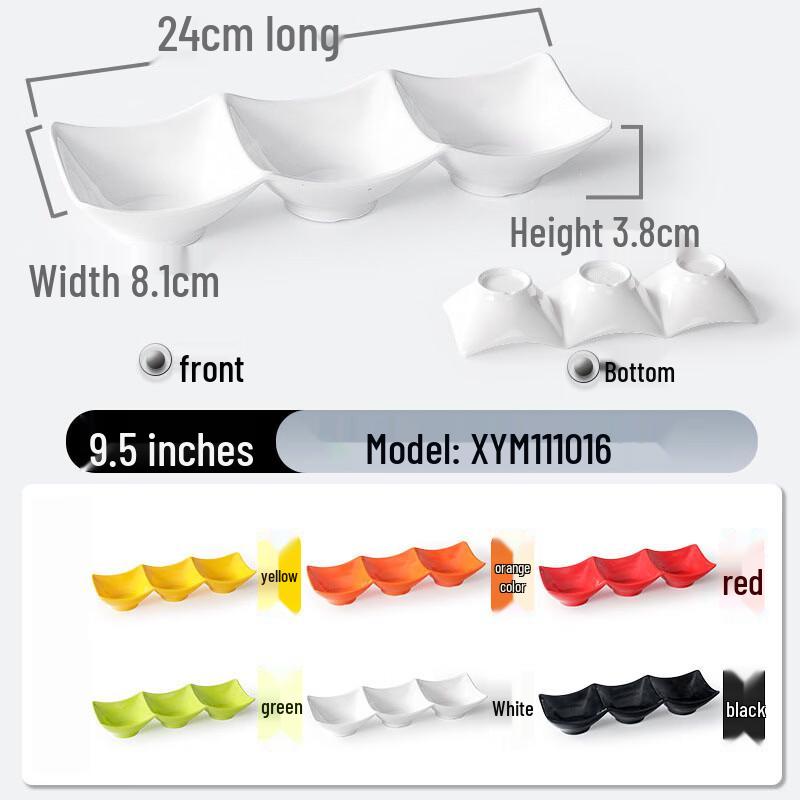 

Multi-Compartment Melamine Dipping Dish Yellow