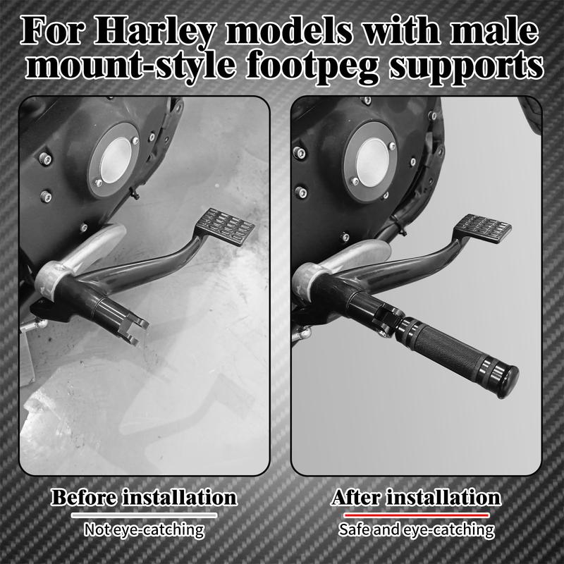 

1Pair Motorcycle Black Foot Pegs Rider Rear Front Pedal Footrest For Harley Touring Sportster 883 1200 XL Softail Dyna Low Rider