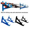2 st väggmonterad fiskespöhållare med skruvtillbehör Garage Förråd 3 fiskespön Display Förvaringsställ Organizer Ställ Fisketillbehör