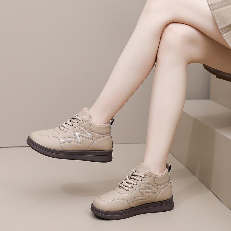 New Winter Mom Shoes with Fleece, Thickened Warmth, Non-slip, and Soft-soled Shoes, Cotton Boots