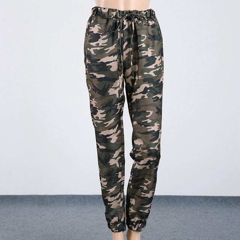 Pantaloni da Donna Mimetici Cargo Combat Elasticizzati Casual Sportivi Jogger