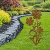 Nature Friendly Metal Container Stake Iron Traditional Blue Bowl Garden Stake for Christmas Outdoor Enhancement