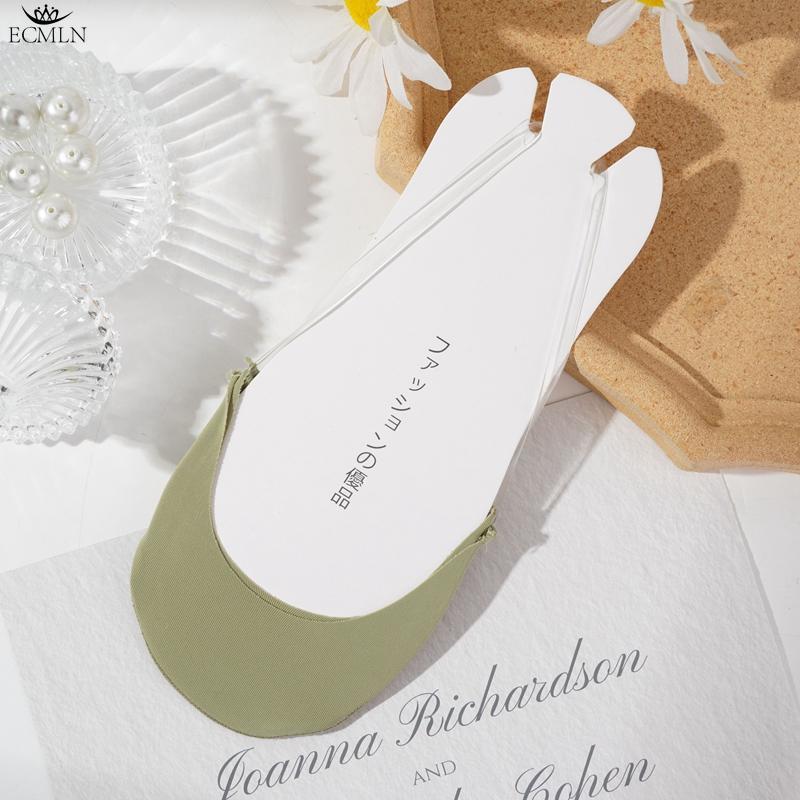 3 Paar Halbhand-Sling-Socken aus Baumwolle für Damen, Sandalen mit hohen Absätzen, Sommer-Bootssocken, flache Öffnung, rutschfeste, unsichtbare Socken