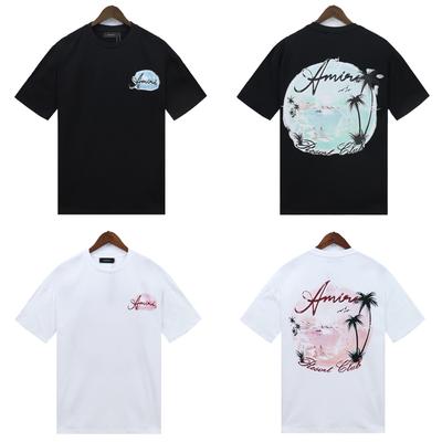 2213 Amiri 2025 Summer New Men's and Women's Loose High Quality Cotton Plus Size T-shirt Couple T-Shirt